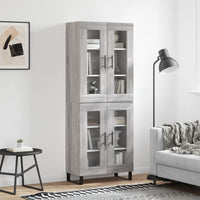 Thumbnail for Highboard Grau Sonoma 69,5x34x180 cm Holzwerkstoff