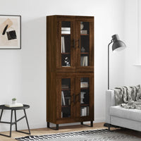 Thumbnail for Highboard Braun Eichen-Optik 69,5x34x180 cm Holzwerkstoff