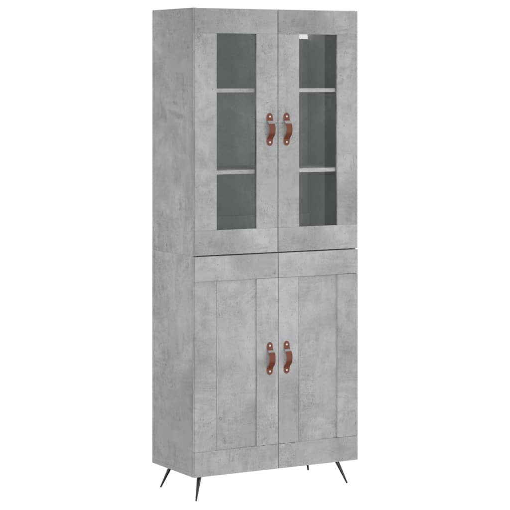 Highboard Betongrau 69,5x34x180 cm Holzwerkstoff