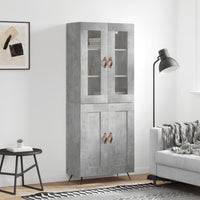 Thumbnail for Highboard Betongrau 69,5x34x180 cm Holzwerkstoff