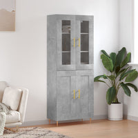 Thumbnail for Highboard Betongrau 69,5x34x180 cm Holzwerkstoff