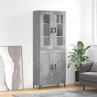 Thumbnail for Highboard Betongrau 69,5x34x180 cm Holzwerkstoff