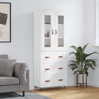 Thumbnail for Highboard Hochglanz-Weiß 69,5x34x180 cm Holzwerkstoff