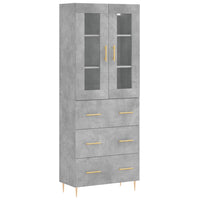 Thumbnail for Highboard Betongrau 69,5x34x180 cm Holzwerkstoff