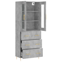 Thumbnail for Highboard Betongrau 69,5x34x180 cm Holzwerkstoff