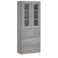 Thumbnail for Highboard Grau Sonoma 69,5x34x180 cm Holzwerkstoff