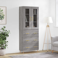 Thumbnail for Highboard Grau Sonoma 69,5x34x180 cm Holzwerkstoff