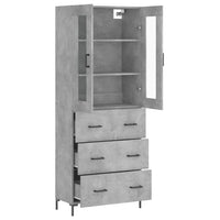 Thumbnail for Highboard Betongrau 69,5x34x180 cm Holzwerkstoff