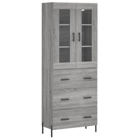 Thumbnail for Highboard Grau Sonoma 69,5x34x180 cm Holzwerkstoff