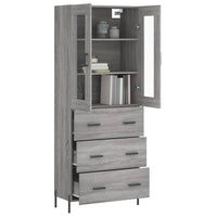 Thumbnail for Highboard Grau Sonoma 69,5x34x180 cm Holzwerkstoff