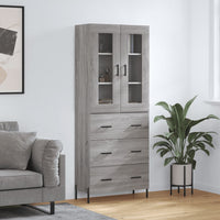 Thumbnail for Highboard Grau Sonoma 69,5x34x180 cm Holzwerkstoff