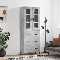 Thumbnail for Highboard Betongrau 69,5x34x180 cm Holzwerkstoff