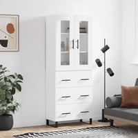 Thumbnail for Highboard Weiß 69,5x34x180 cm Holzwerkstoff