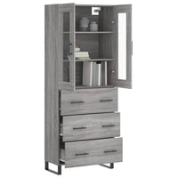Thumbnail for Highboard Grau Sonoma 69,5x34x180 cm Holzwerkstoff