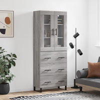 Thumbnail for Highboard Grau Sonoma 69,5x34x180 cm Holzwerkstoff