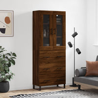 Thumbnail for Highboard Braun Eichen-Optik 69,5x34x180 cm Holzwerkstoff