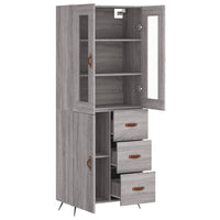 Thumbnail for Highboard Grau Sonoma 69,5x34x180 cm Holzwerkstoff