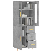 Thumbnail for Highboard Betongrau 69,5x34x180 cm Holzwerkstoff