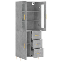 Thumbnail for Highboard Betongrau 69,5x34x180 cm Holzwerkstoff