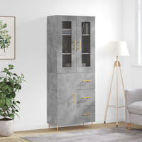 Thumbnail for Highboard Betongrau 69,5x34x180 cm Holzwerkstoff