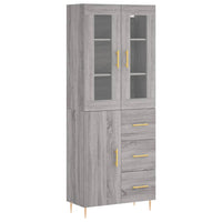 Thumbnail for Highboard Grau Sonoma 69,5x34x180 cm Holzwerkstoff