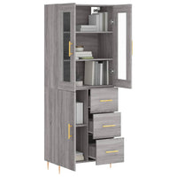 Thumbnail for Highboard Grau Sonoma 69,5x34x180 cm Holzwerkstoff