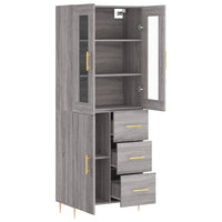 Thumbnail for Highboard Grau Sonoma 69,5x34x180 cm Holzwerkstoff