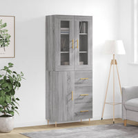 Thumbnail for Highboard Grau Sonoma 69,5x34x180 cm Holzwerkstoff