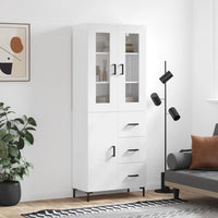 Thumbnail for Highboard Hochglanz-Weiß 69,5x34x180 cm Holzwerkstoff