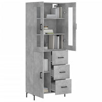 Thumbnail for Highboard Betongrau 69,5x34x180 cm Holzwerkstoff
