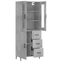 Thumbnail for Highboard Betongrau 69,5x34x180 cm Holzwerkstoff