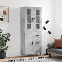 Thumbnail for Highboard Betongrau 69,5x34x180 cm Holzwerkstoff