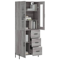 Thumbnail for Highboard Grau Sonoma 69,5x34x180 cm Holzwerkstoff