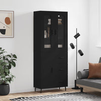 Thumbnail for Highboard Schwarz 69,5x34x180 cm Holzwerkstoff