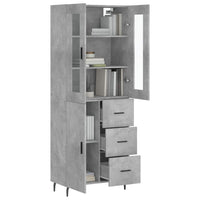 Thumbnail for Highboard Betongrau 69,5x34x180 cm Holzwerkstoff