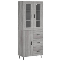 Thumbnail for Highboard Grau Sonoma 69,5x34x180 cm Holzwerkstoff