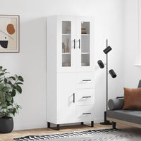 Thumbnail for Highboard Weiß 69,5x34x180 cm Holzwerkstoff