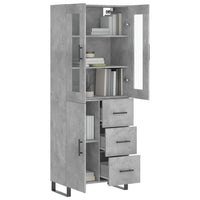 Thumbnail for Highboard Betongrau 69,5x34x180 cm Holzwerkstoff