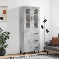 Thumbnail for Highboard Betongrau 69,5x34x180 cm Holzwerkstoff