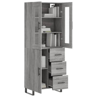 Thumbnail for Highboard Grau Sonoma 69,5x34x180 cm Holzwerkstoff
