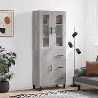 Thumbnail for Highboard Grau Sonoma 69,5x34x180 cm Holzwerkstoff