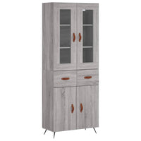 Thumbnail for Highboard Grau Sonoma 69,5x34x180 cm Holzwerkstoff