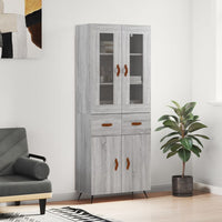 Thumbnail for Highboard Grau Sonoma 69,5x34x180 cm Holzwerkstoff