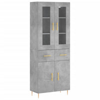 Thumbnail for Highboard Betongrau 69,5x34x180 cm Holzwerkstoff