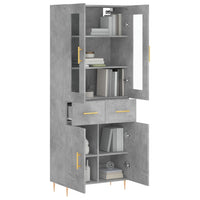 Thumbnail for Highboard Betongrau 69,5x34x180 cm Holzwerkstoff