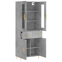 Thumbnail for Highboard Betongrau 69,5x34x180 cm Holzwerkstoff