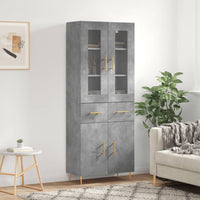 Thumbnail for Highboard Betongrau 69,5x34x180 cm Holzwerkstoff