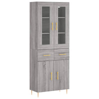 Thumbnail for Highboard Grau Sonoma 69,5x34x180 cm Holzwerkstoff