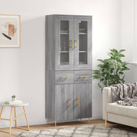 Thumbnail for Highboard Grau Sonoma 69,5x34x180 cm Holzwerkstoff