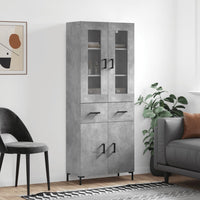 Thumbnail for Highboard Betongrau 69,5x34x180 cm Holzwerkstoff